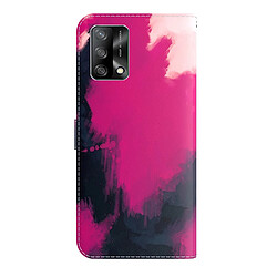 Etui en PU Motif Aquarelle avec support violet foncé pour votre Oppo A74 4G/F19