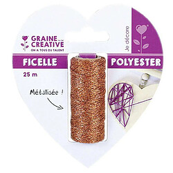 Graines Creatives Bobine de ficelle métallisée cuivre 25 m - String Art