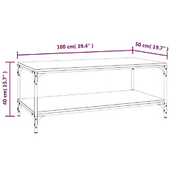 vidaXL Table basse Chêne marron 100x50x40 cm Bois d'ingénierie pas cher