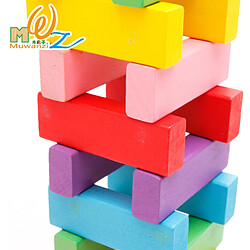 Universal Nouveau 54 pièces en bois Arc-en-ciel Haut Stack Domino Board Jeu de Stack Jouet en bois Domino Stack Block Il y a 2 types de logs/couleurs Cadeaux pour enfants | Domino pas cher