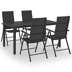 Salle à manger de jardin 5 pcs,Table et chaise à dîner Noir -MN53253