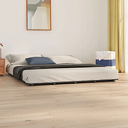 vidaXL Cadre de lit sans matelas gris 200x200 cm bois massif de pin