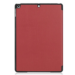 Avis Wewoo Housse Étui Coque Pour iPad 10.2 en cuir élégant avec rabat horizontal texturé Custer Texture fonction Veille / Réveil et support à trois réglages Vin Rouge