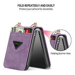 Etui en PU + TPU N.BEKUS anti-chute avec lanière pour votre Samsung Galaxy Z Flip4 5G - violet