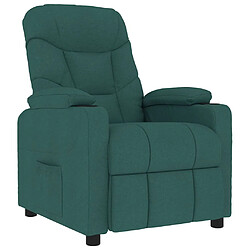 vidaXL Fauteuil de massage Vert foncé Tissu