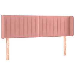 vidaXL Tête de lit avec oreilles Rose 147x16x78/88 cm Velours