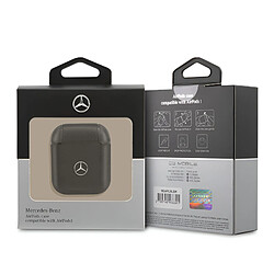 Mercedes Coque pour AirPods 1 et 2 en Cuir Véritable Fin et Léger Noir pas cher