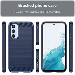 Htdmobiles Coque pour Samsung Galaxy A54 5G - housse etui silicone gel carbone + verre trempe - BLEU FONCE