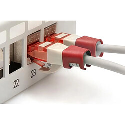 Avis DIGITUS Clips de Couleur pour câbles Patch RJ45 - Organisation par Couleur des câbles réseau - 100 pièces - pour câbles LAN Cat 5e, Cat 6 & Cat 6A - AWG 24/7 à 27/7 - Rouge