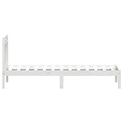 Maison Chic Lit adulte - Lit simple Cadre de lit,Structure du lit Contemporain Blanc Bois de pin massif 90x200 cm -MN35710 pas cher