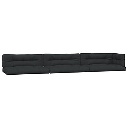 vidaXL Coussins de palette lot de 7 noir tissu