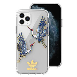 Adidas Coque Silicone pour iPhone 11 Pro Oiseau Coloré Bords Surélevés Transparent