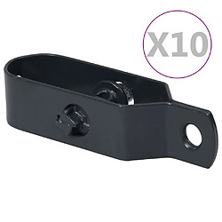 vidaXL Tendeurs de fil de clôture 10 pcs 100 mm Acier Noir