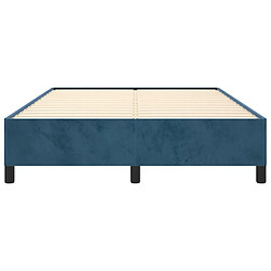 Maison Chic Lit adulte - Lit simple Cadre de lit,Structure du lit Contemporain Bleu foncé 140x190 cm Velours -MN37085 pas cher