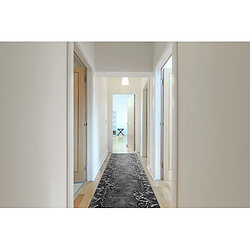 Acheter RUGSX TAPIS DE COULOIR BCF MORAD Trio fleurs, feuilles gris 100 cm 100x460 cm