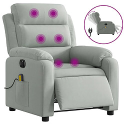 vidaXL Fauteuil inclinable électrique de massage gris clair velours