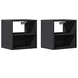 vidaXL Tables de chevet murales 2 pcs noir 40x31x39,5 cm