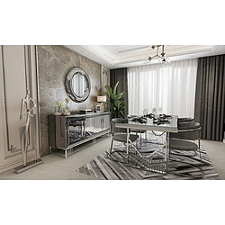 Acheter Vivenla Miroir design en acier coloris argenté et gris collection PANAMERA L. 90 x P. 4 x H. 90 cm