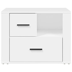 Maison Chic Table de chevet | Table de nuit Blanc 60x36x45 cm Bois d'ingénierie -GKD47312 pas cher