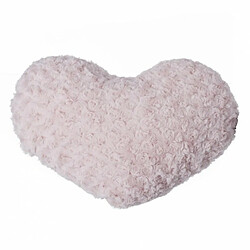 Coussin Coeur Bouclée 36cm Rose