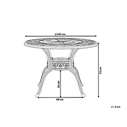 Avis Beliani Table de jardin Métal Marron foncé SALENTO