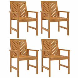 Maison Chic Lot de 4 Chaises à dîner de jardin bois massif d'acacia -GKD78274