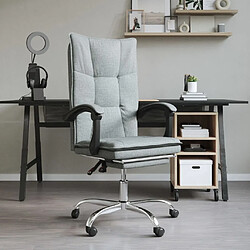 vidaXL Fauteuil inclinable de bureau Gris foncé Tissu