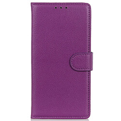 Etui en PU texture litchi, fermoir aimanté avec support violet pour votre Samsung Galaxy A23 5G