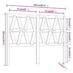 Acheter vidaXL Tête de lit Gris 156x4x100 cm Bois massif de pin