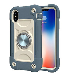 Universal Associable YH pour l'iPhone X / XS / 5.8 Shell de téléphone mobile, coque de support de rotation de couleur de contraste, couvercle de protection tout compris tout compris (bleu smoggy)