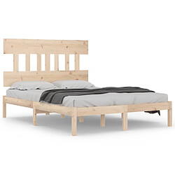 Maison Chic Lit adulte - Lit simple Cadre de lit,Structure du lit Contemporain bois massif 150x200 cm très grand -MN81350