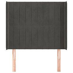 Avis Maison Chic Tête de lit scandinave avec oreilles,meuble de chambre Gris foncé 83x16x118/128 cm Velours -MN26206