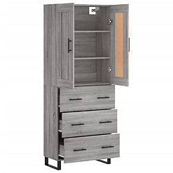 Avis vidaXL Buffet haut Sonoma gris 69,5x34x180 cm Bois d'ingénierie