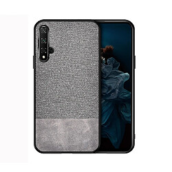 Wewoo Coque Housse de protection antichoc en PU + tissu pour Huawei Honor View 20 gris