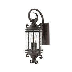 Elstead Lighting Applique murale extérieur Hinkley Aluminium,verre grainé transparent Vieux Noir