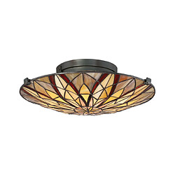 Elstead Lighting Plafonnier Victory Verre Tiffany Bronze vaillant