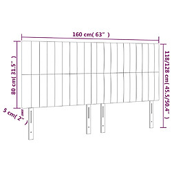 vidaXL Têtes de lit 4 pcs Crème 80x5x78/88 cm Tissu pas cher