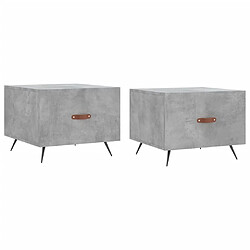 Maison Chic Lot de 2 Tables basses,Table Console pour salon gris béton 50x50x40 cm bois d'ingénierie -MN20831