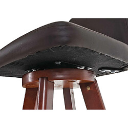 Mendler Tabouret de bar HWC-C43, chaise de bar tabouret de comptoir, bois similicuir pivotant ~ marron pas cher