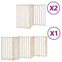 vidaXL Barrière pour chien porte pliable 12 panneaux bois de peuplier