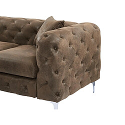 Acheter Vente-Unique Canapé 3 places chesterfield en microfibre aspect cuir vieilli EDWINA