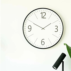 Acheter Mes Horloge ronde 51 cm en plastique blanc et noir