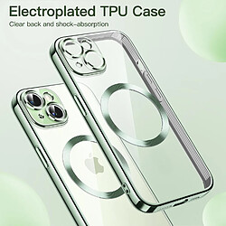 Coque Silicone Pour iPhone 15 Pro Couleur Vert Compatible Magsafe + Verre Trempe Protection Ecran Little Boutik®