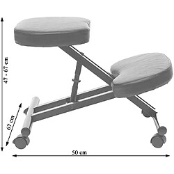 Acheter Decoshop26 Tabouret chaise ergonomique siège assis genoux sur roulettes réglable synthétique gris foncé BUR04099