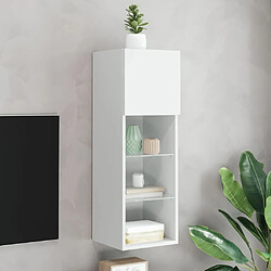 Maison Chic Meuble TV avec lumières LED, Banc TV pour salon, Meuble de rangement blanc 30,5x30x90 cm -GKD44522