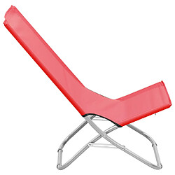 Avis vidaXL Chaises de plage pliables lot de 2 Rouge Tissu