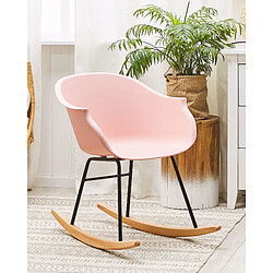 Beliani Fauteuil à bascule HARMONY Matière synthétique Rose