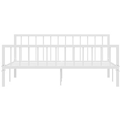 Avis Maison Chic Lit adulte - Lit simple Cadre de lit,Structure du lit Contemporain Blanc Métal 180 x 200 cm -MN47775