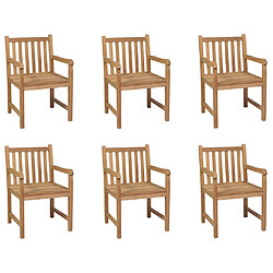 Maison Chic Lot de 6 Chaises d'extérieur Bois de teck solide -GKD55934