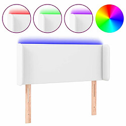 Maison Chic Tête de lit scandinave à LED,meuble de chambre Blanc 103x16x78/88 cm Similicuir -MN19721